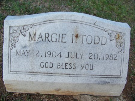 TODD, MARGIE I. - Mecklenburg County, North Carolina | MARGIE I. TODD - North Carolina Gravestone Photos