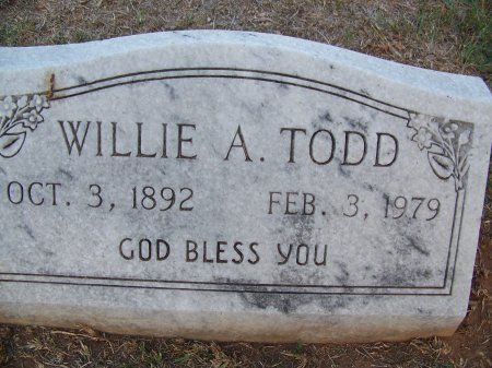 TODD, WILLIE A. - Mecklenburg County, North Carolina | WILLIE A. TODD - North Carolina Gravestone Photos