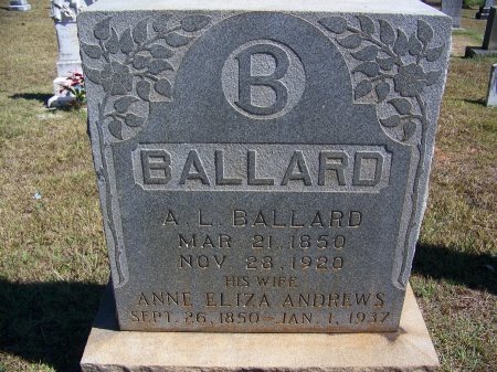 BALLARD, A. L. - Montgomery County, North Carolina | A. L. BALLARD - North Carolina Gravestone Photos